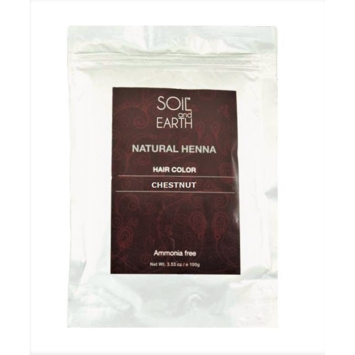 Ekskluzywna Henna do włosów Indyjska ORZECHOWY BRĄZ 100g Soil&Earth