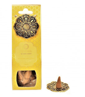 Kadzidełka 20 stożków z metalową podstawką Nuta Tuberoza & Jaśmin (Vata) Luxurious Veda