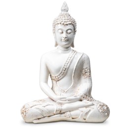 Figura Budda w Medytacji biały z Tajlandii 760g wys. 27,5 cm