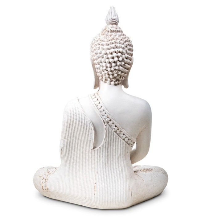 Figura Budda w Medytacji biały z Tajlandii 760g wys. 27,5 cm