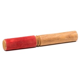 Pałka do grania na misach tybetańskich z Bordową zamszową końcówką, waga 90g długość 19 cm