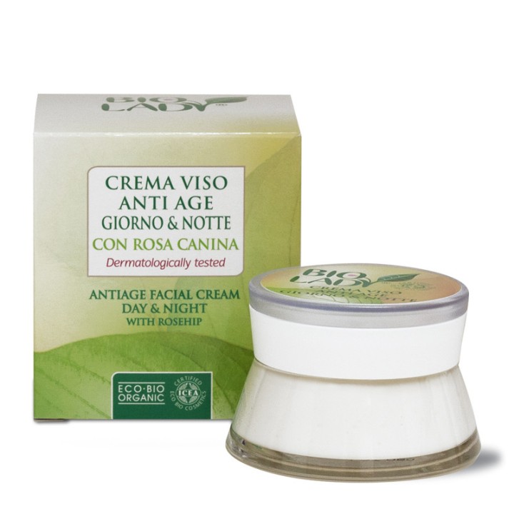 Krem do twarzy z dziką różą na dzień & noc Organic Anti Age 50 ml Bio Lady
