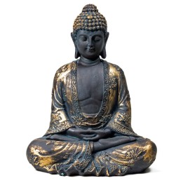Budda Medytujący antyczne wykończenie Japonia 440 g 17x11x22 cm