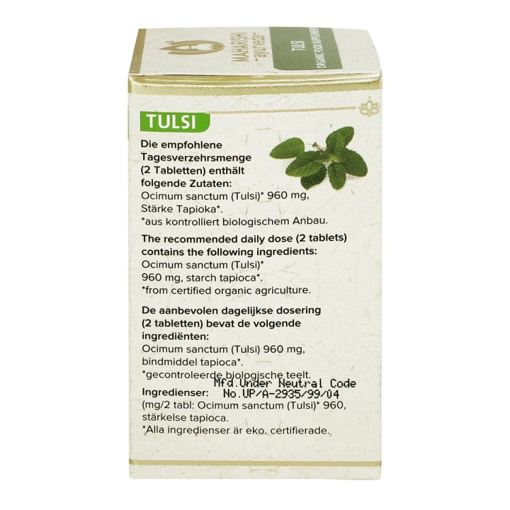 BIO Tulsi - Święta Bazylia, 60 tabletek, 30g, Maharishi Ayurveda