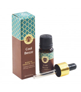 10 ml. Essential Oil Blend in Amber Glass Bottle with Golden DropperCool Breeze