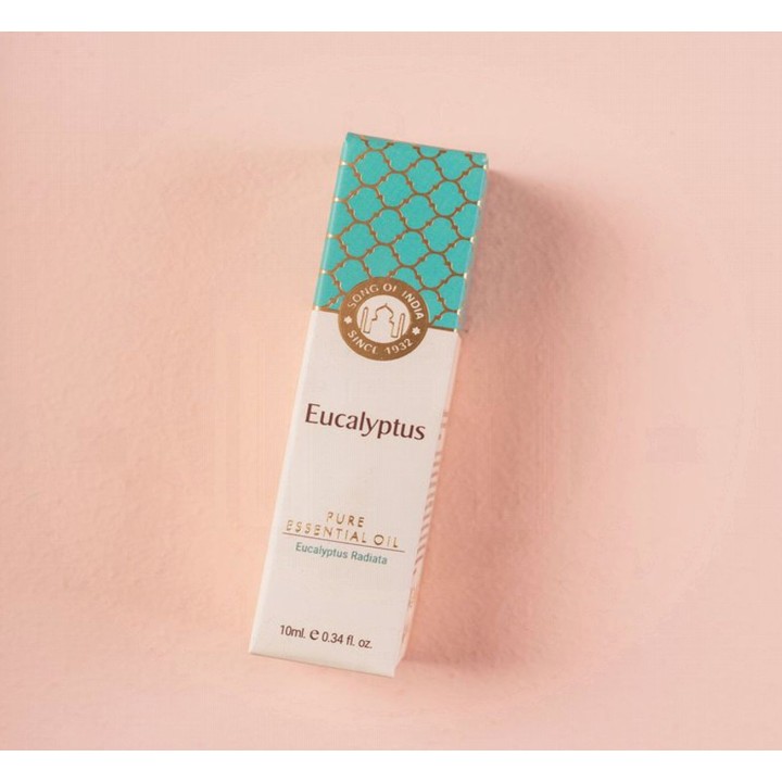 ml. Eucalyptus Luxurious Veda Essential Oil in Blue Bottle Glass  with Golden Dropper