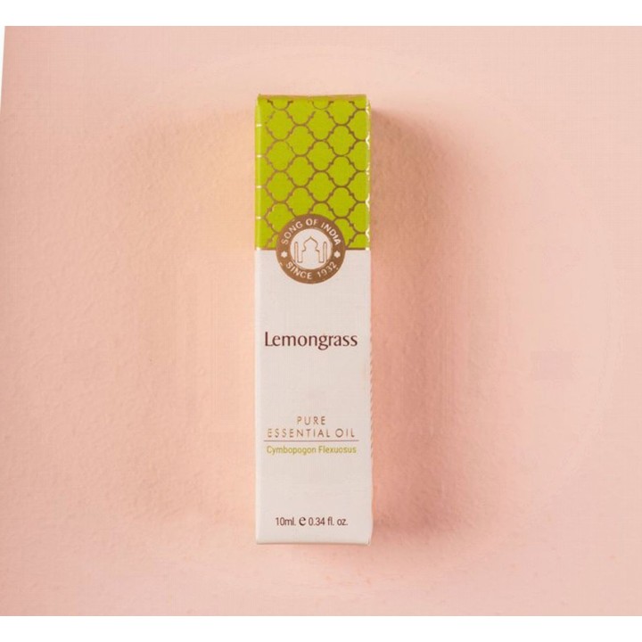 10 ml. Lemongrass Luxurious Veda Essential Oil in Blue Bottle Glass  with Golden Dropper