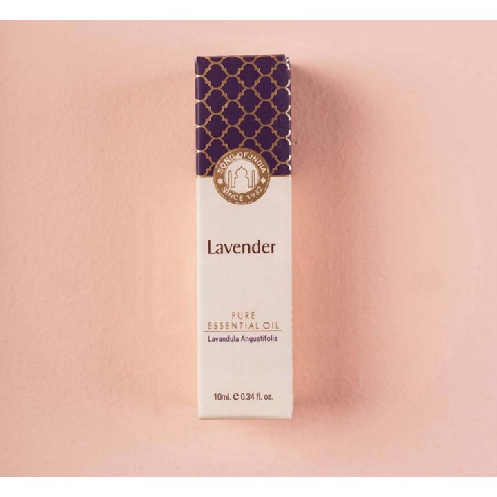 10 ml. Lavender Luxurious Veda Essential Oil in Blue Glass Bottle with Golden Dropper