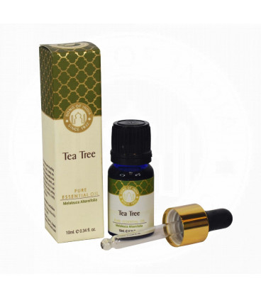 ml. Tea Tree Luxurious Veda Essential Oil in Blue Glass Bottle with Golden Dropper