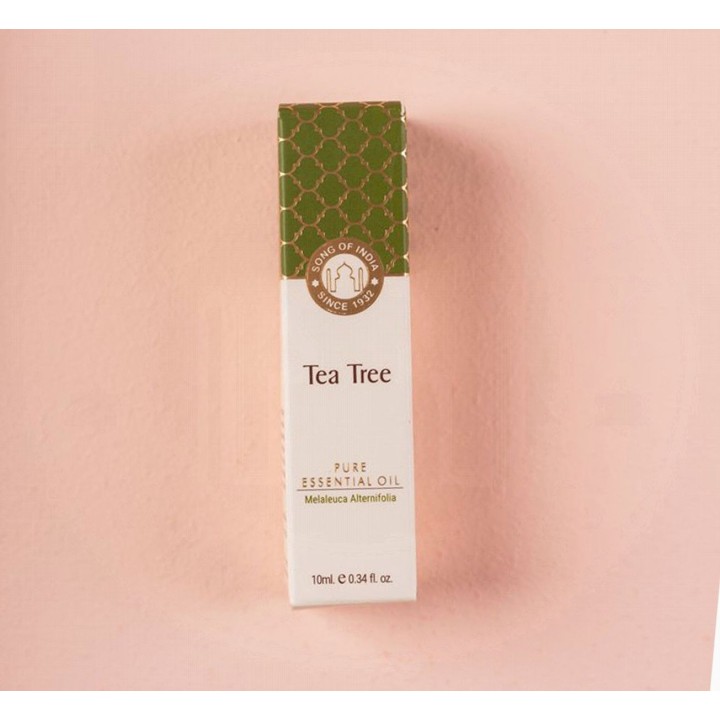 ml. Tea Tree Luxurious Veda Essential Oil in Blue Glass Bottle with Golden Dropper