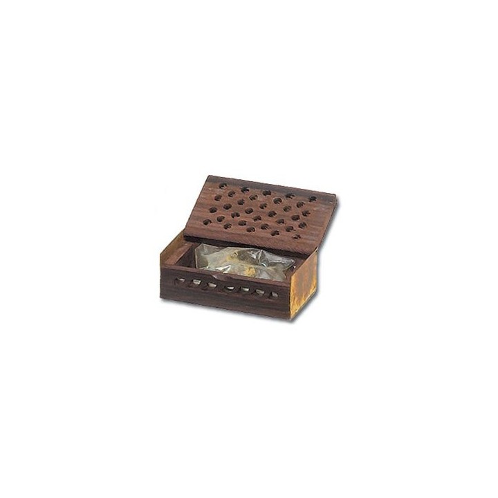 5 g. Oudh Amber Fragrant Rock Perfume in Wooden Box Inlaid with Brass Plate RE05-OOM
