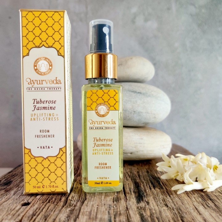 Luksusowy spray zapachowy - Tuberoza & Jaśmin (Vata), 50 ml. Luxurious Veda Song of India