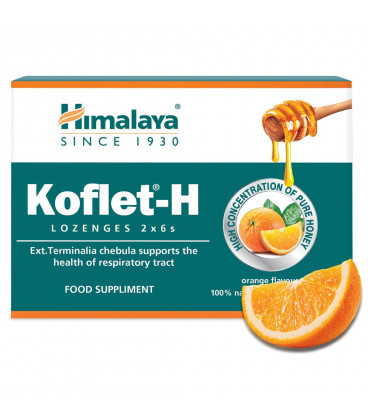 Koflet -H Pastylki do ssania o smaku pomarańczowym, 2 x 6 sztuk Himalaya
