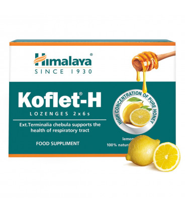 Koflet -H Pastylki do ssania o smaku cytrynowym, 2 x 6 sztuk Himalaya