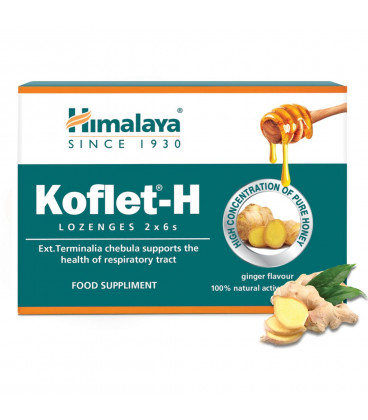 Koflet -H Pastylki do ssania o smaku imbirowym, 2 x 6 sztuk Himalaya