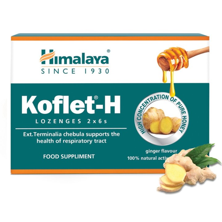 Koflet -H Pastylki do ssania o smaku imbirowym, 2 x 6 sztuk Himalaya