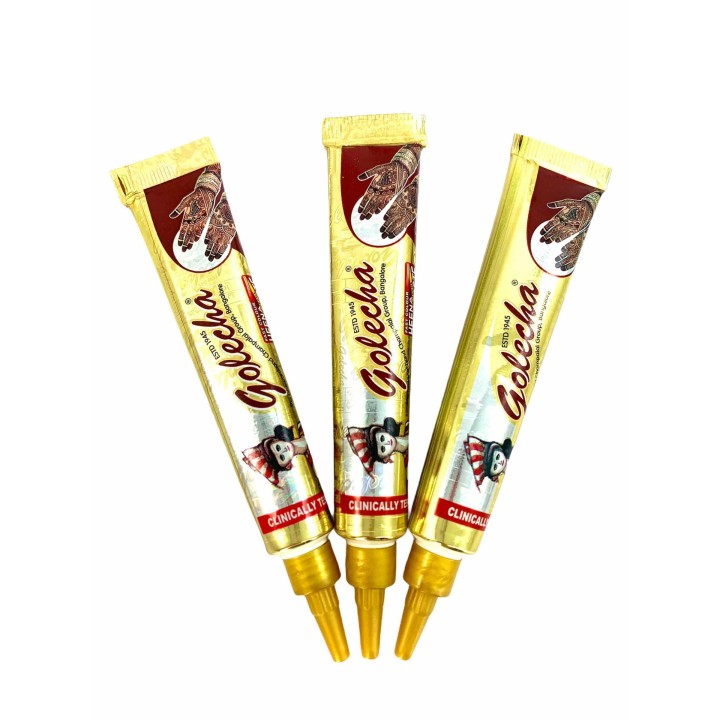 Henna w Rożku do aplikacji - kolor Brązowy - do mehandi sztuki zdobienia ciała, 25g. Golecha