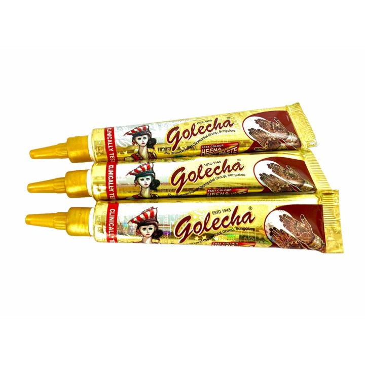 Henna w Rożku do aplikacji - kolor Brązowy - do mehandi sztuki zdobienia ciała, 25g. Golecha