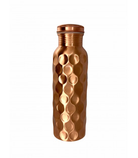 Miedziana Butelka Półmat Wzór Diamentowy 700ml Ayur Water [SE 220]