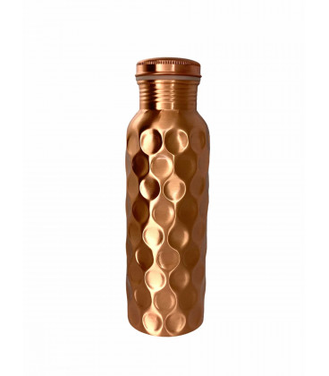 Miedziana Butelka Półmat, Wzór Diamentowy, 750ml Ayur Water [SE 220]