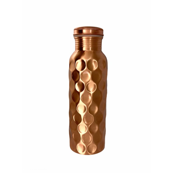 Miedziana Butelka Półmat, Wzór Diamentowy, 750ml Ayur Water [SE 220]