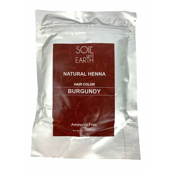Naturalna Henna do włosów Indyjska BURGUND 100g Soil &Earth