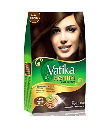 Henna do włosów Vatika Hair Color Dark Brown - Ciemny Brąz 60g. Dabur