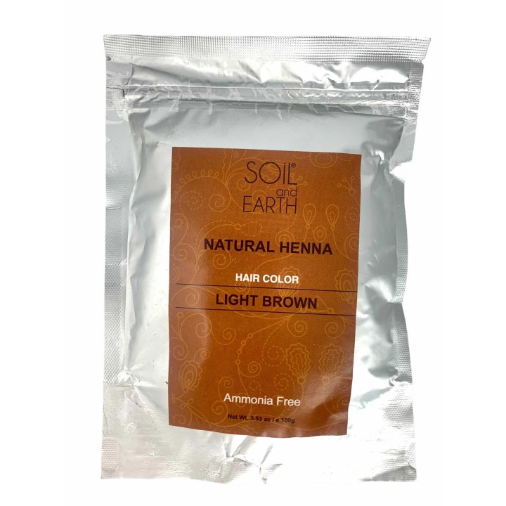 Ekskluzywna Henna do włosów Indyjska JASNY BRĄZ 100g Soil and Earth