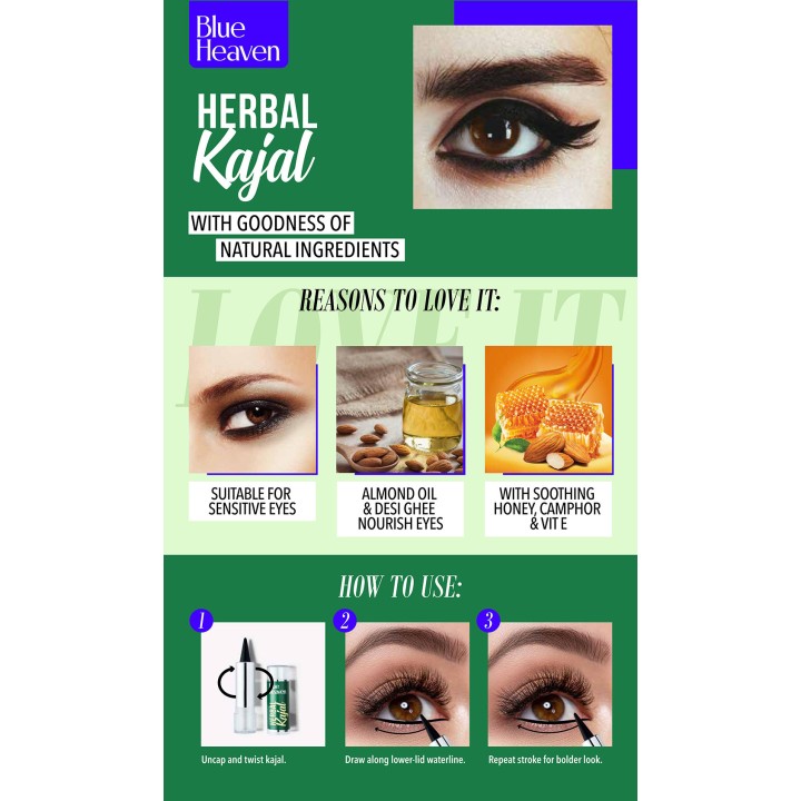 Ziołowy Kajal kolor czarny Blue Heaven 3g