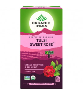 Herbata SWEET ROSE 25 torebek Organic India redukuje skutki stresu