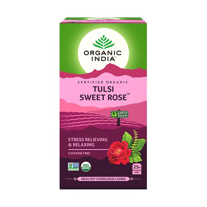 Herbata SWEET ROSE 18 torebek Organic India - redukuje skutki stresu
