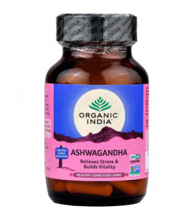Ashwagandha Organic India 60 kaps x 400mg (Suplement diety)