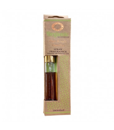 Spray zapachowy w szklanej butelce -Patchouli - Wanilia - 12 ml. Organic Goodness