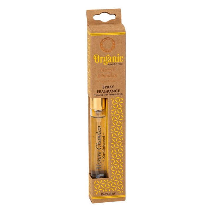 Spray zapachowy w szklanej butelce Mysore Chandan - Drzewo sandałowe 12 ml. Organic Goodness
