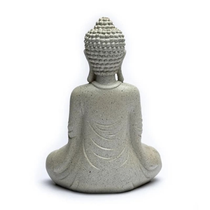 Meditation Buddha with candleholder grey colour  27 cm