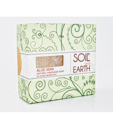 Ręcznie robione w Indiach mydło - ALOE VERA - 100% VEGAN. 125g. Soil & Earth