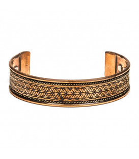 Bracelet copper magnetic flower of life set of 2