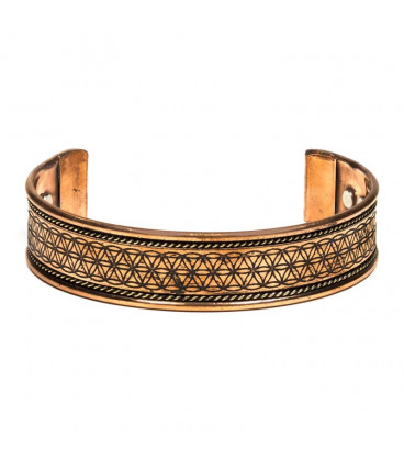 Bracelet copper magnetic flower of life set of 2