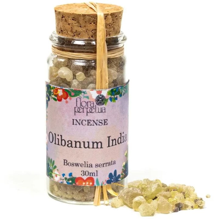 Olibanum India (Boswellia serrata) kadzidło żywiczne (szklana buteleczka z korkiem) 18g 30 ml Flora Perpetua