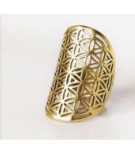 Pierścień z motywem Mandali Flower of life Kolor ZŁOTY 3x2 cm