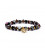 Hematite/garnet facet bracelet with ohm elastic -- 0.5cm 7cm