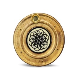 Wooden Incense Holder Seed Of Life 10 cm