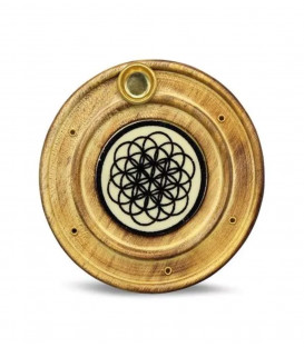 Wooden Incense Holder Seed Of Life 10 cm