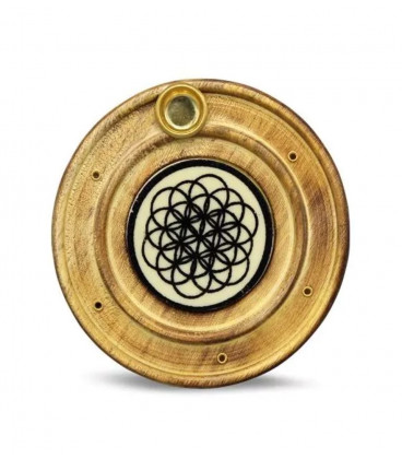 Wooden Incense Holder Seed Of Life 10 cm
