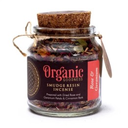 Rose & geranium smudge resin incense 25g