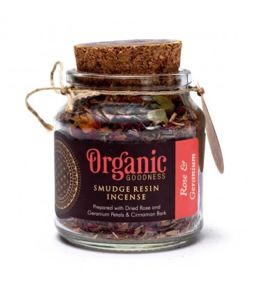 Rose & geranium smudge resin incense 25g