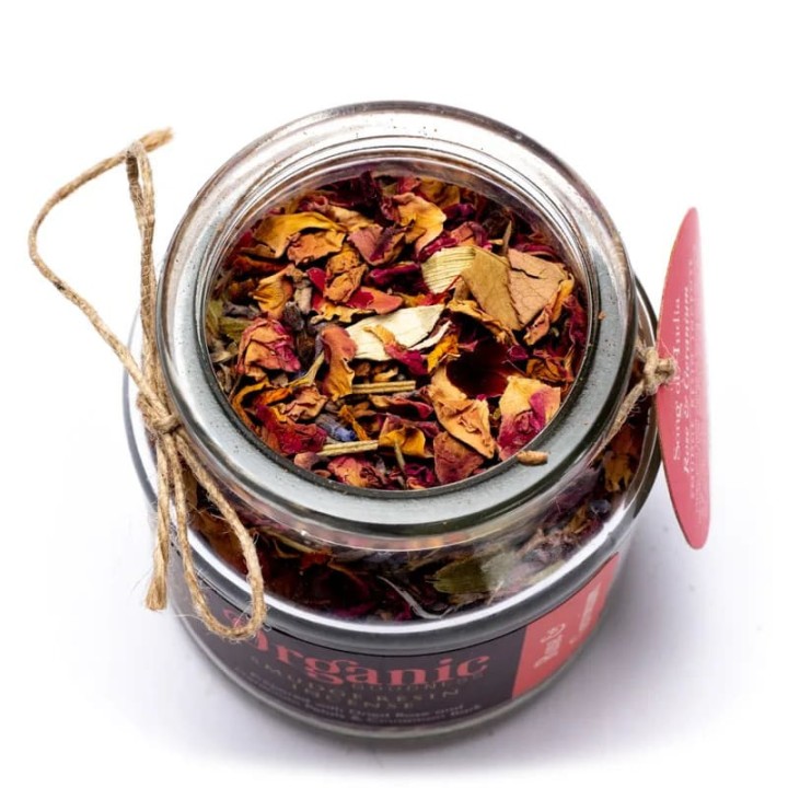 Rose & geranium smudge resin incense 25g