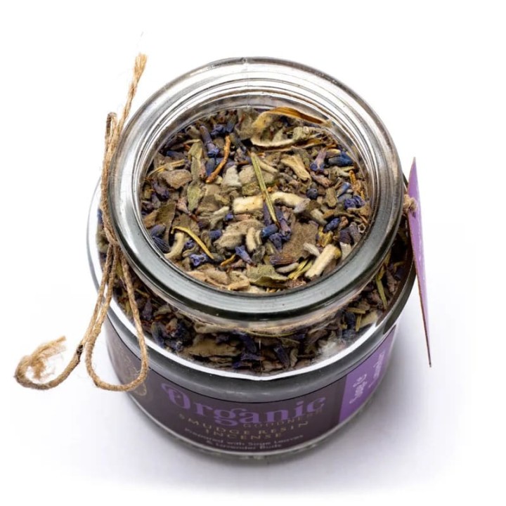 Kadzidło sypkie Szałwia & Lawenda, szklany słoik 25g, Organic Goodness Song of India