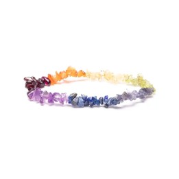 Bracelet 7 chakra chips elastic