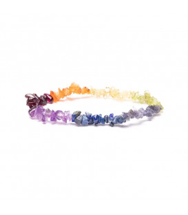 Bracelet 7 chakra chips elastic